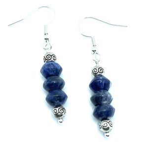 Brighton Gypsy Lace Blue Clay Beads Silver Embellishments Custom Earrings